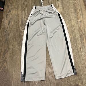 Nike Youth Boys Track Pants Swoosh Drawcord Elastic Waist Pull-On Silver Size S